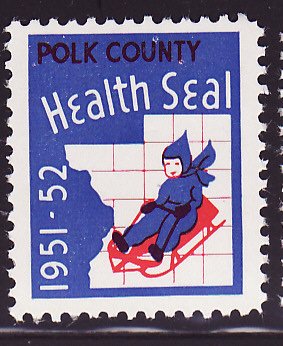 1951-52 Polk County Health Association TB Charity Seal 
