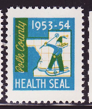 1953-54 Polk County Health Association TB Charity Seal 