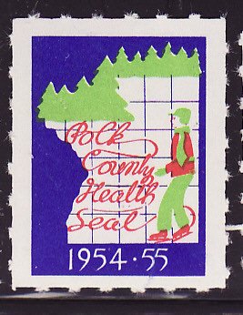 1954-55 Polk County Health Association TB Charity Seal 