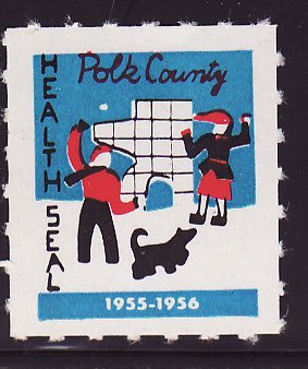 1955-56 Polk County Health Association TB Charity Seal 