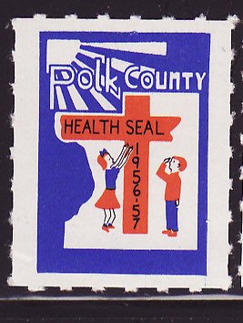 1956-57 Polk County Health Association TB Charity Seal 