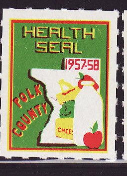1957-58 Polk County Health Association TB Charity Seal 