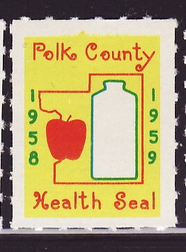 1958-59 Polk County Health Association TB Charity Seal 
