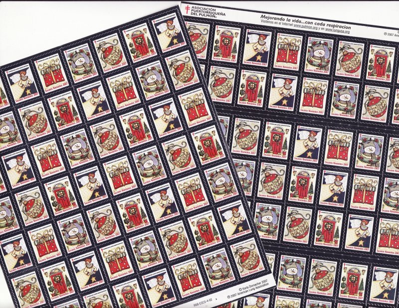    2007 Spanish Text U.S. National Christmas Seals Sheet Collection