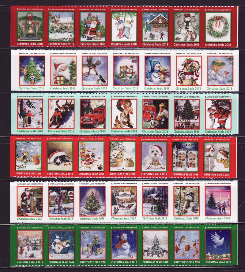  2018 U.S. National & Test Design Christmas Seal Collection, As Required 