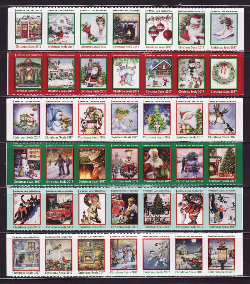  2017 U.S. National & Test Design Christmas Seal Collection, As Required 