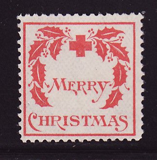  7-1.2, WX1, 1907 U.S. Red Cross Christmas Seal, Type 1.2, thin paper variety