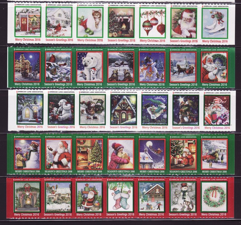  2016 U.S. Test Design Christmas TB Seal Collection, As Required 