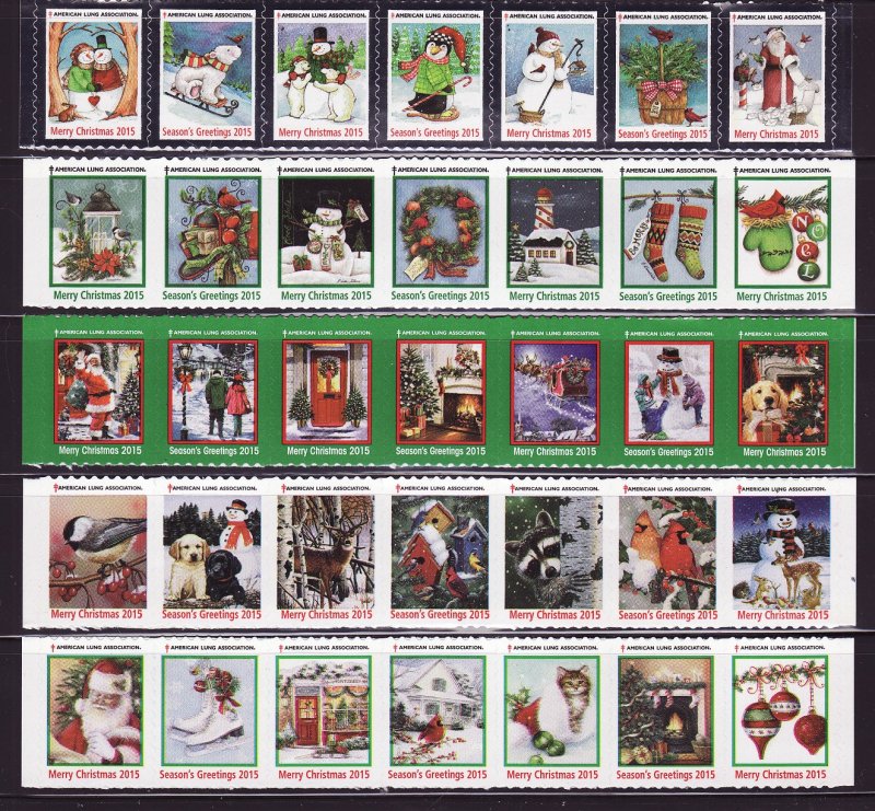  2015 U.S. Test Design Christmas Seal Collection, As Required 
