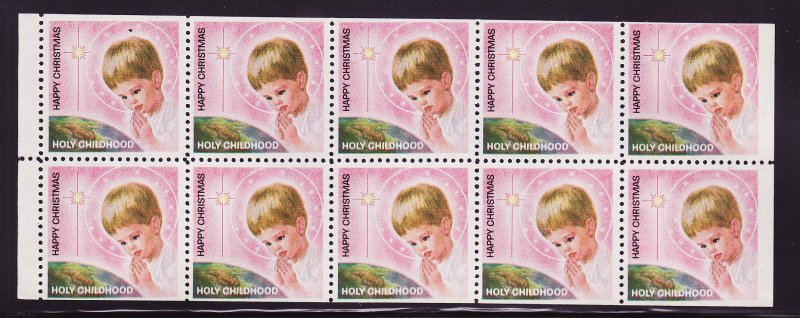 1963 Holy Childhood Catholic Christmas Charity Seals Booklet Pane 