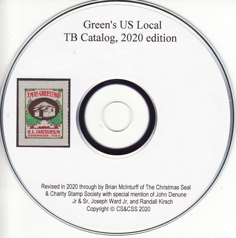     Green's Catalog, Part 2, U.S. Local TB Christmas Seals, 2020 ed., CD