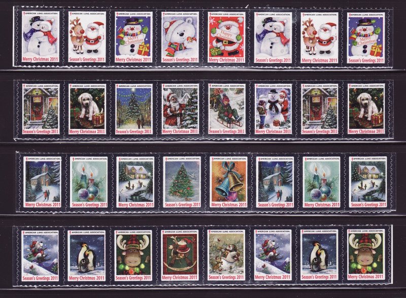  2011 ALA Test Design U.S. Christmas Seal Collection, As Required 