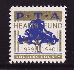 2.502, 1939 Douglas County PTA TB Charity Seal 