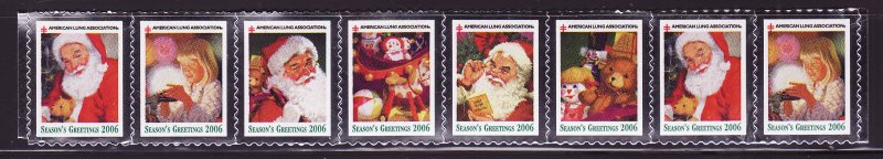 2006-T4, 2006 U.S. Test Design Christmas Seals, As Required, Strip of 8