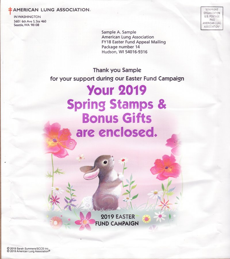    119-S1.2pac, 2019 ALA National U.S. Spring Charity Seal Easter Fund Packet