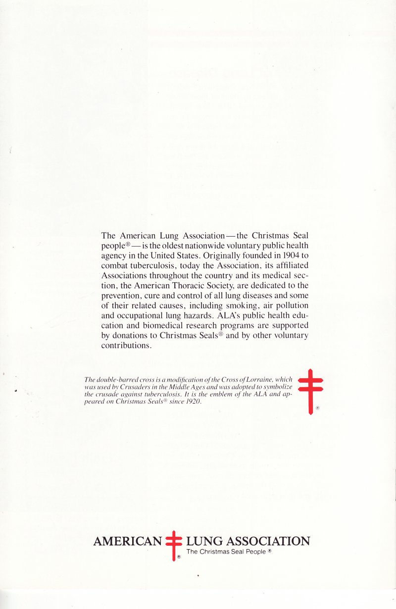The Story of Christmas Seals, published by the American Lung Association (ALA), reverse of booklet