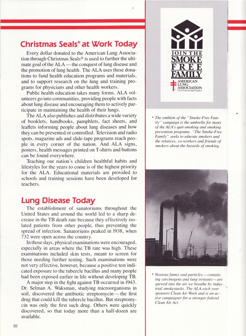 The Story of Christmas Seals, published by the American Lung Association (ALA), pg 10