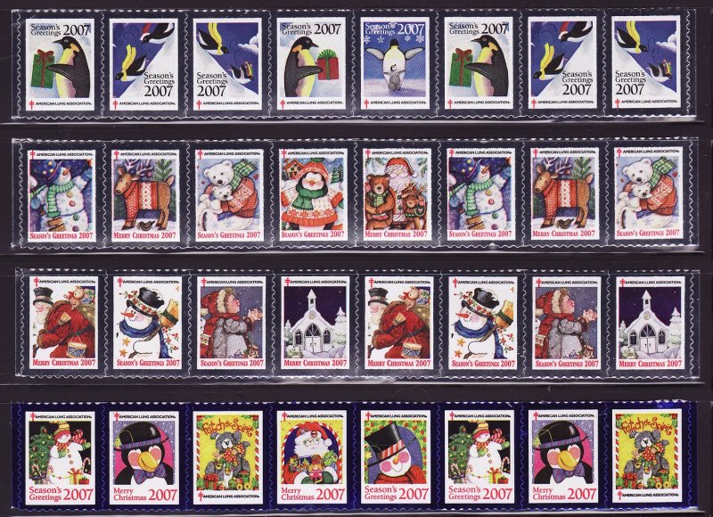  2007 U.S. Test Design Christmas Seal Collection, As Required 
