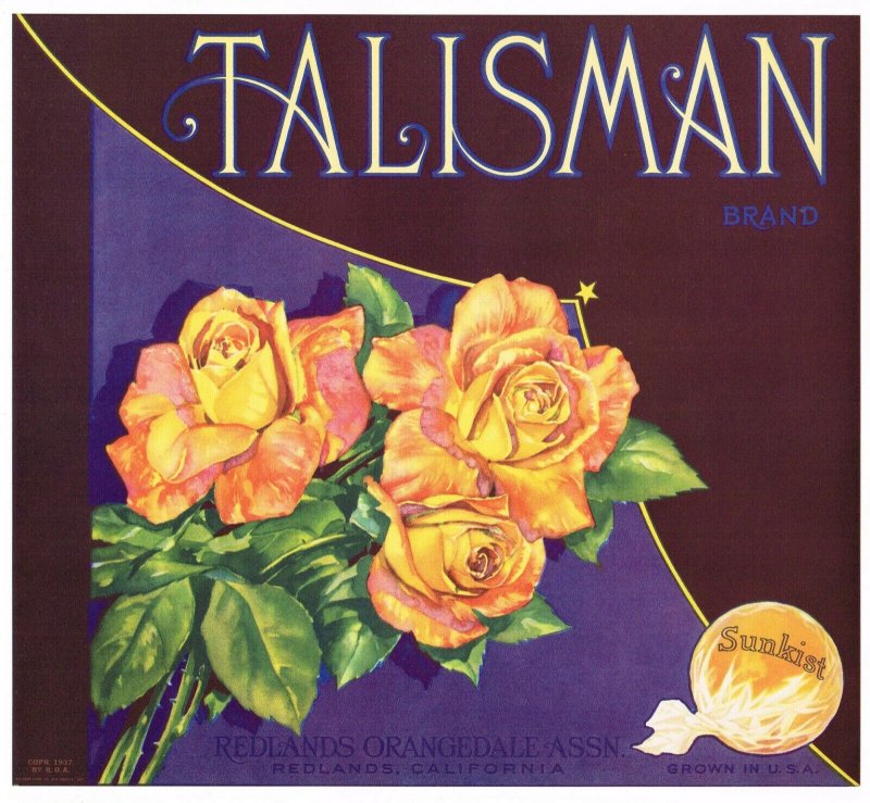 Talisman Sunkist Orange Crate Label