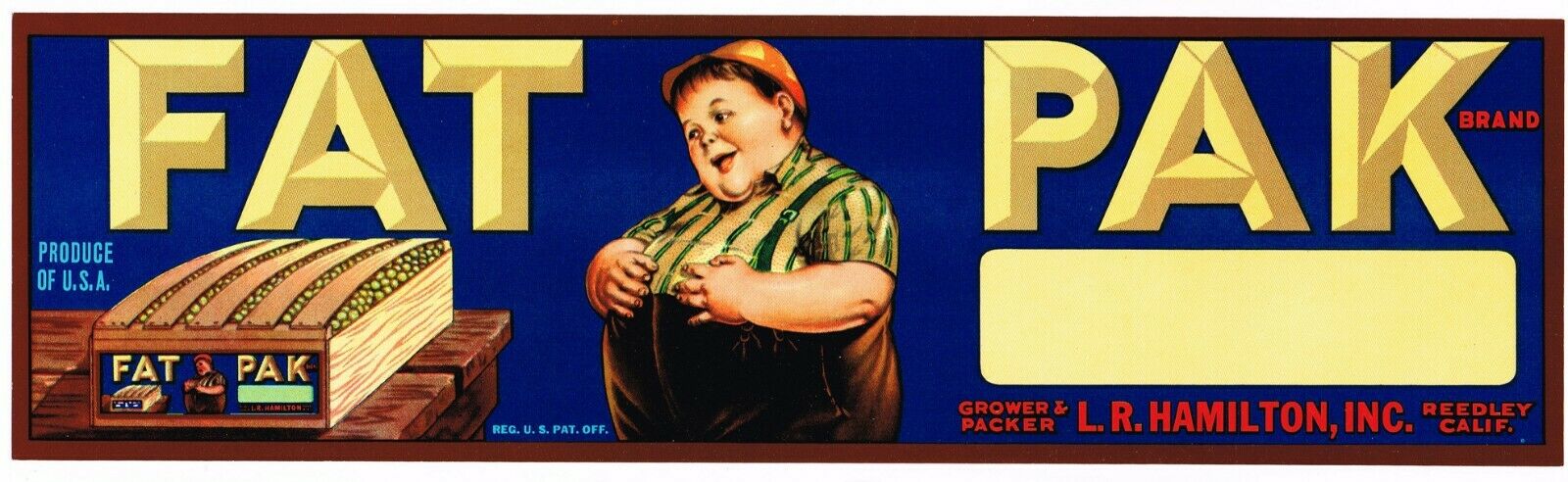 FAT PAK Brand Grape Crate Label