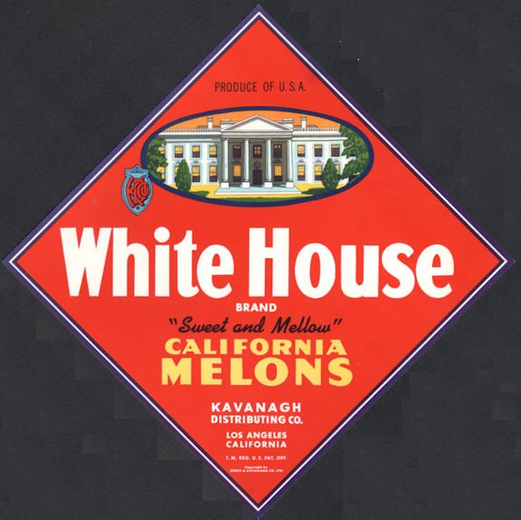 White House Brand California Melons Sign