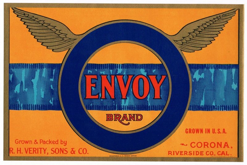 Envoy Brand Vintage Lemon Crate Label