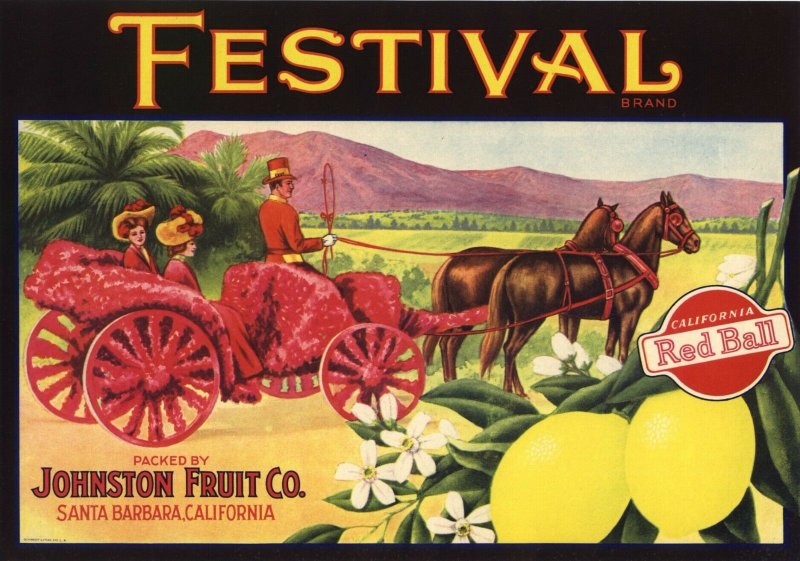 Festival Brand Vintage Lemon Crate Label