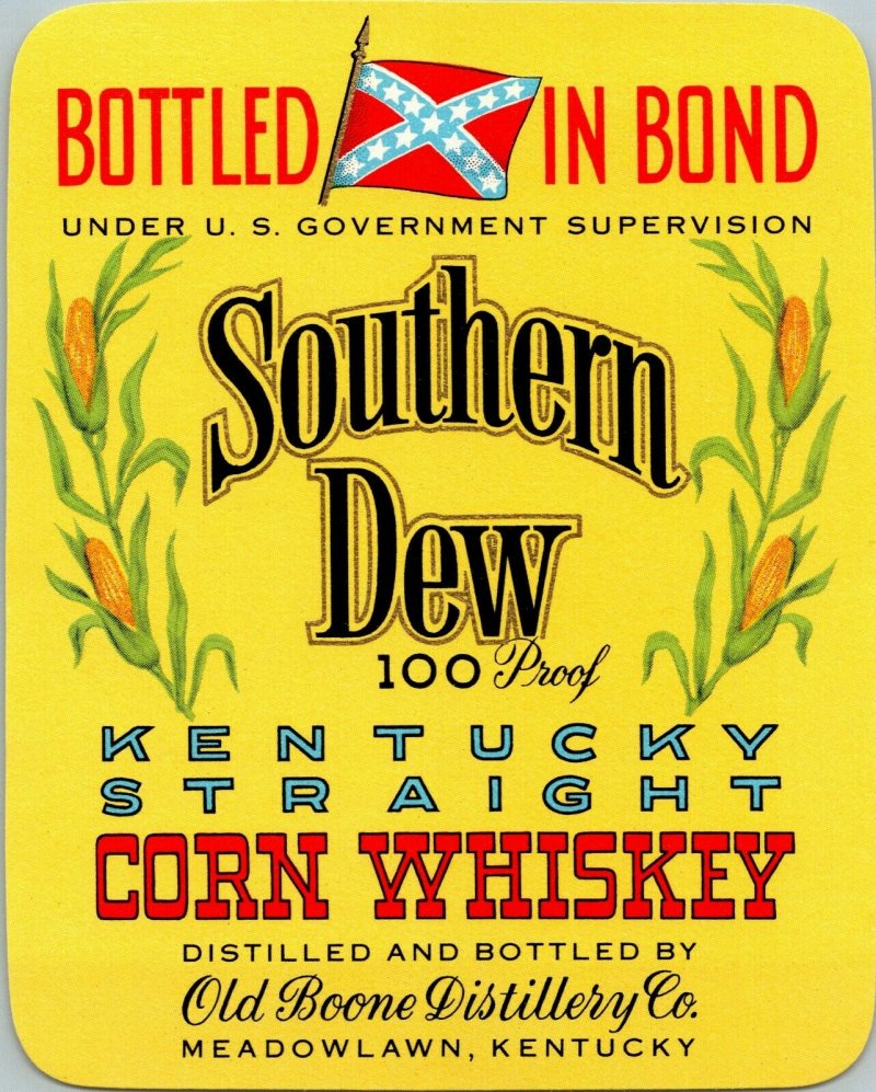 Southern Dew Brand Kentucky Straight Corn Whiskey Label