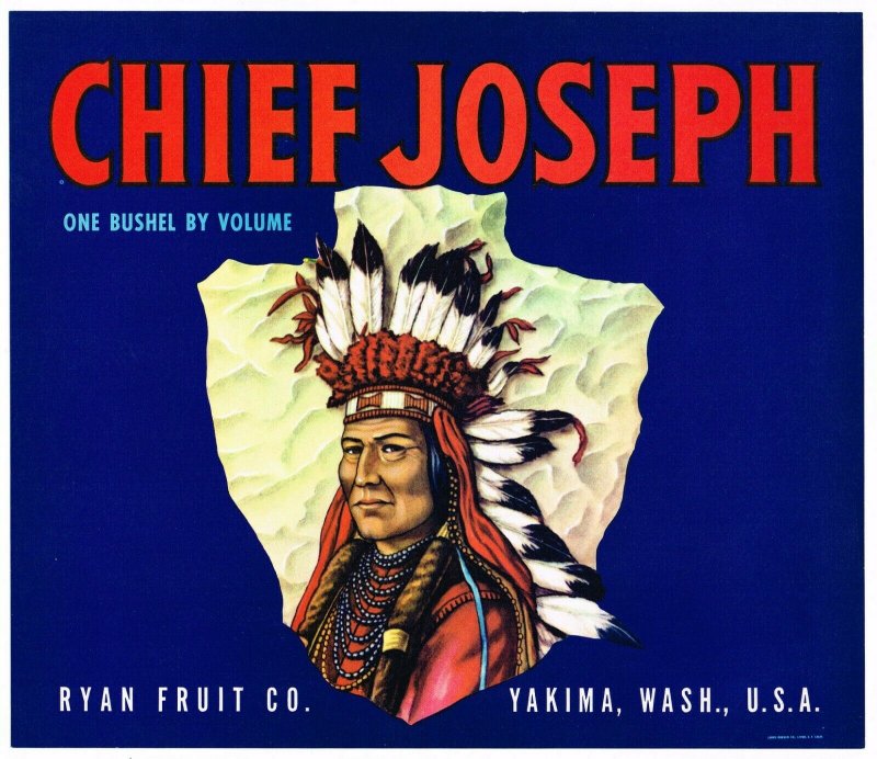 Chief Joseph Brand Washington Apples Crate Label