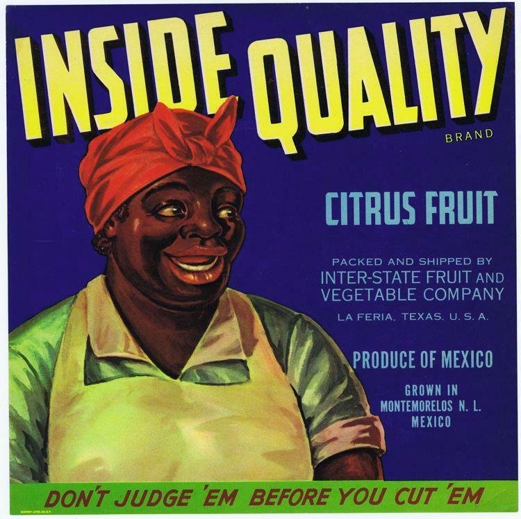 Inside Quality Brand Mexico Citrus Fruit Crate Label