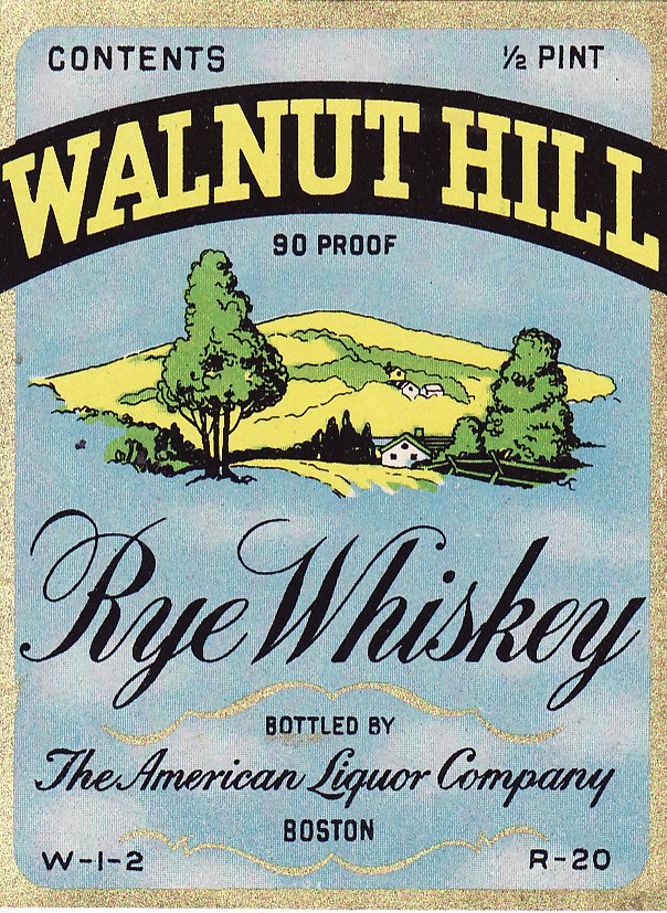 Walnut Hill Brand Rye Whiskey Label 