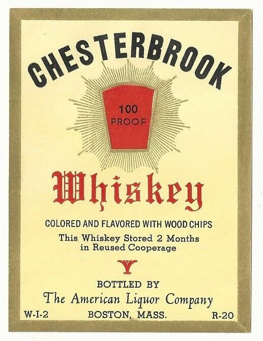 Chesterbrook Brand Whiskey Label