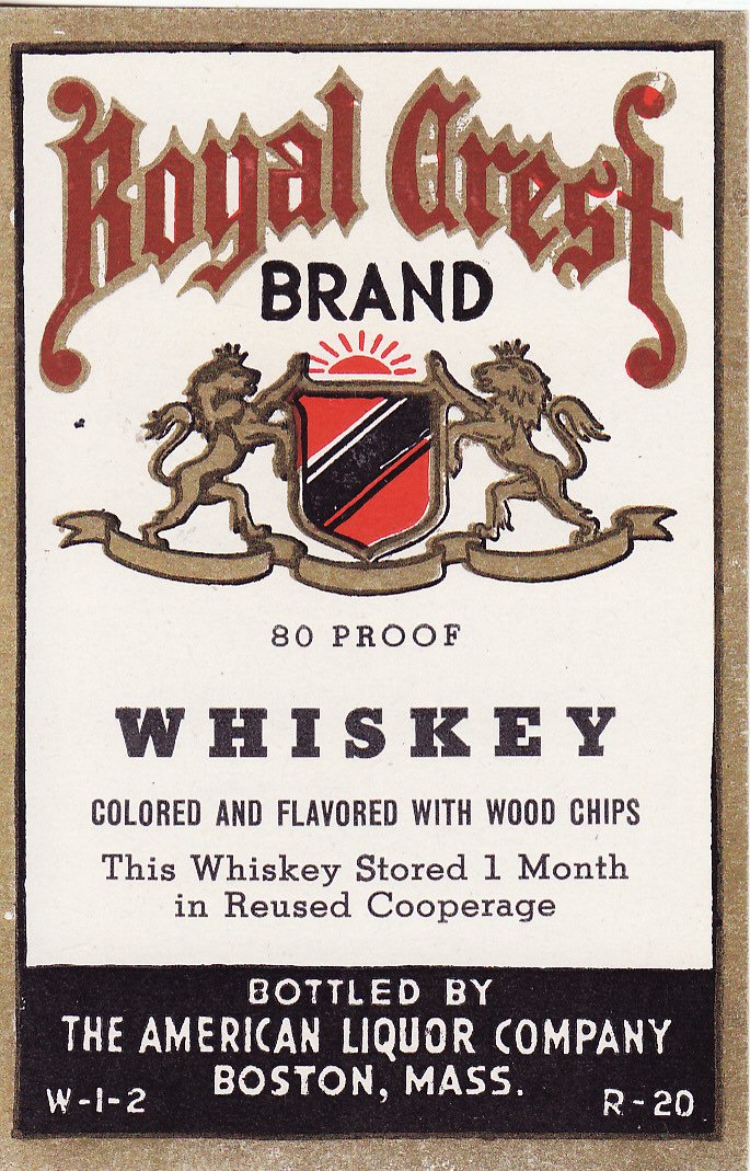 Royal Crest Brand Whiskey Label