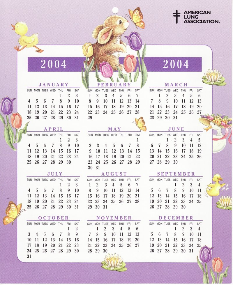 CL104-S1, 2004 U.S. Spring Charity Seals Themed Calendar  