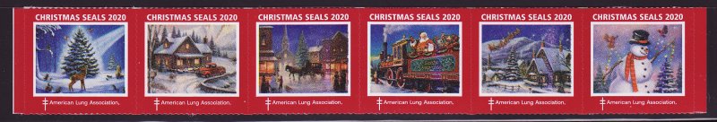 120-T4, 2020 U.S. Test Design Christmas Seals, As Required Strip of 6 Designs