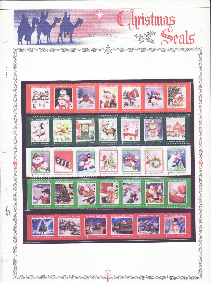 2020 U.S. National &amp; Test Design Christmas Seal Collection, As Required