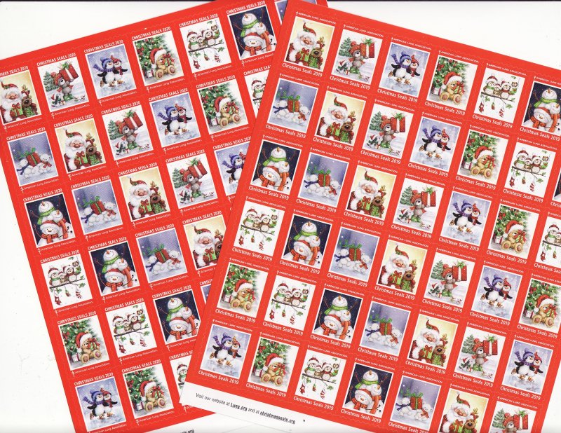   120-1x1 & 119-T4x, Look-A-Like U.S. Christmas Seals Sheet Collection