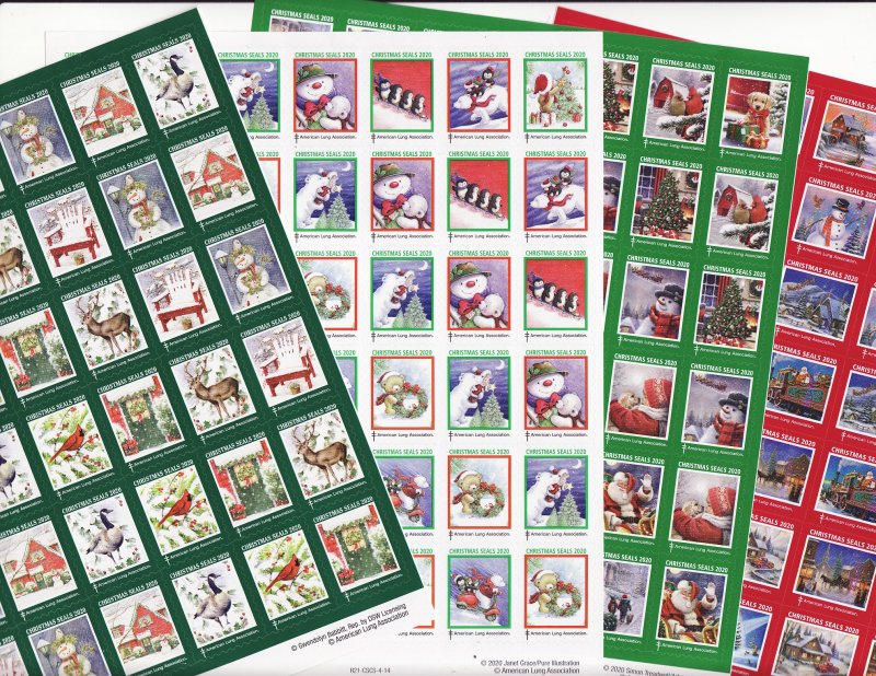  2020 U.S. Test Design Christmas Seals Sheet Collection 
