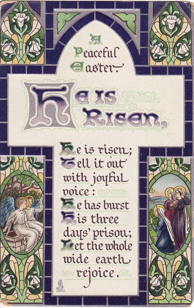 Easter Postcard, Embossed, 1917 Saint Louis, Missouri Postmark
