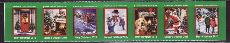 115-T3, 2015 U.S. Christmas Seals Test Design, As Required Strip of 7 Designs