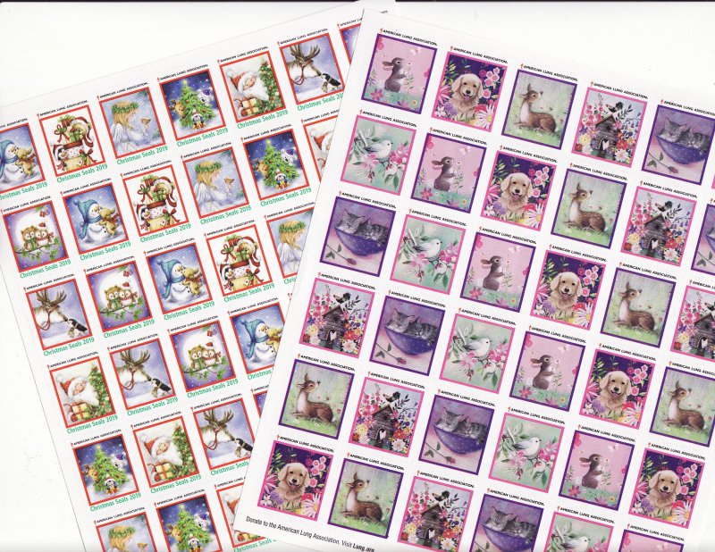     2019 U.S. Christmas Seals & U.S Spring Charity Seals Sheet Collection