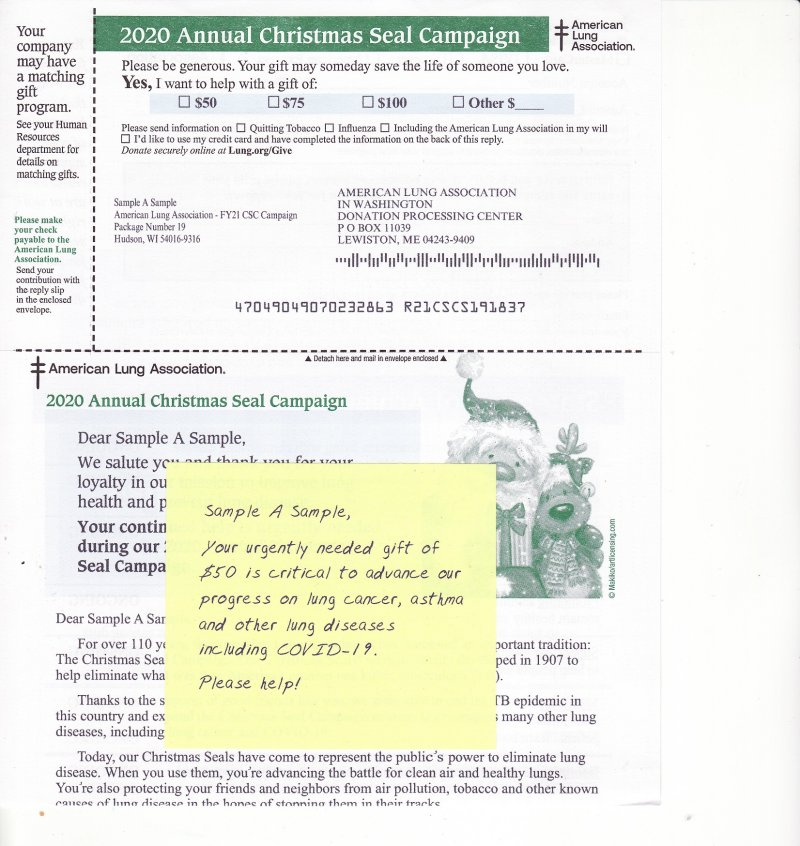 ACL120-1.2 ALA Annual Christmas Campaign Letter