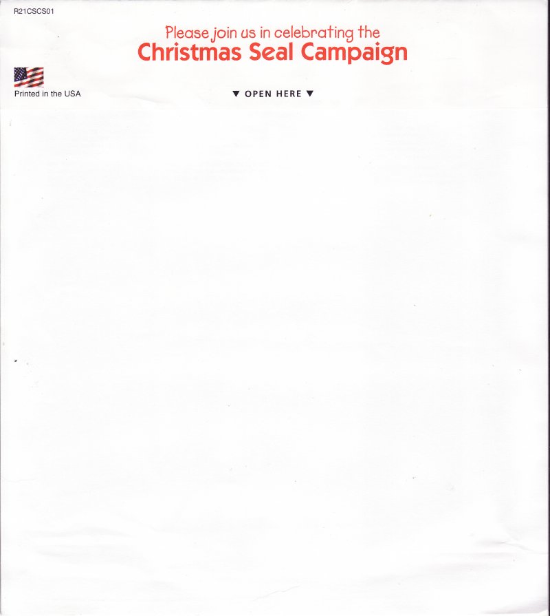 120-1.2pac, 2020 ALA U.S National Design Christmas TB Seal Packet, reverse of packet
