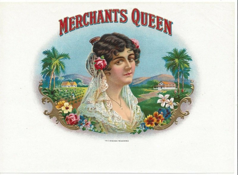 Merchants Queen Inner Cigar Box Label