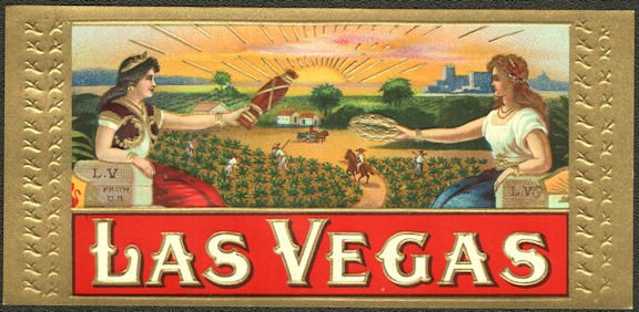 Las Vegas Cigar Box End Label