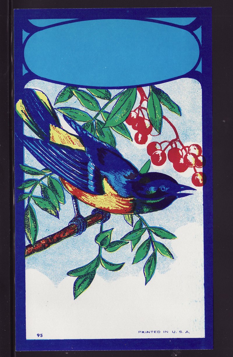 Bluebird Broom Label