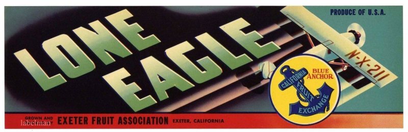 Lone Eagle Brand California Grape Crate Label