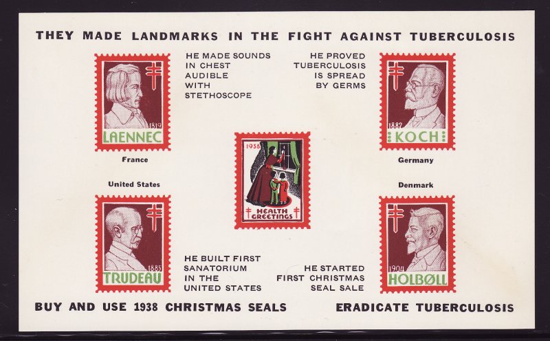 1938-5x, WX93a, 1938 U.S. Christmas Seals Special Deluxe Card