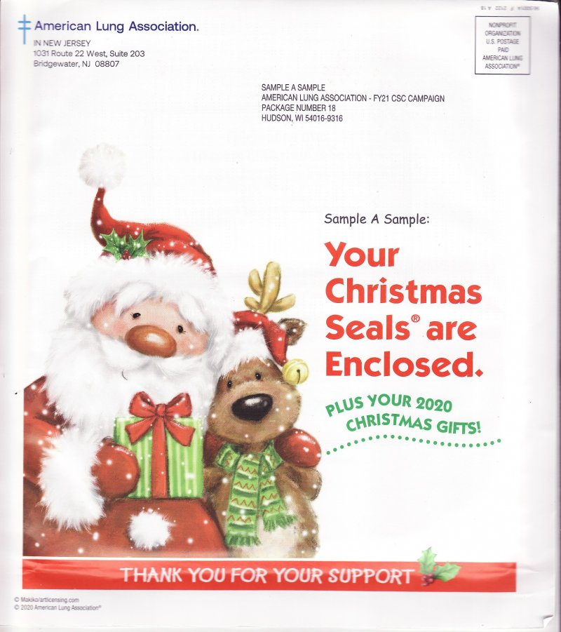120-1.10pac, 2020 ALA National Design U.S. Christmas Seal Annual Packet