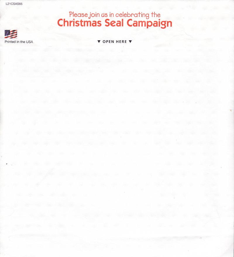 120-1A.1pac, 2020 ALA National Design U.S. Christmas Seal Packet, reverse of packet
